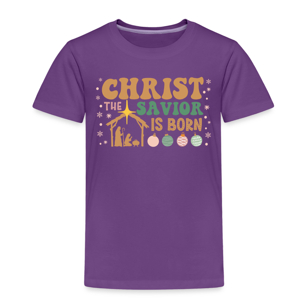 Christ the Savior is Born Christmas Family Toddler Premium T-Shirt - purple