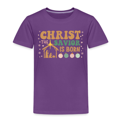 Christ the Savior is Born Christmas Family Toddler Premium T-Shirt - purple