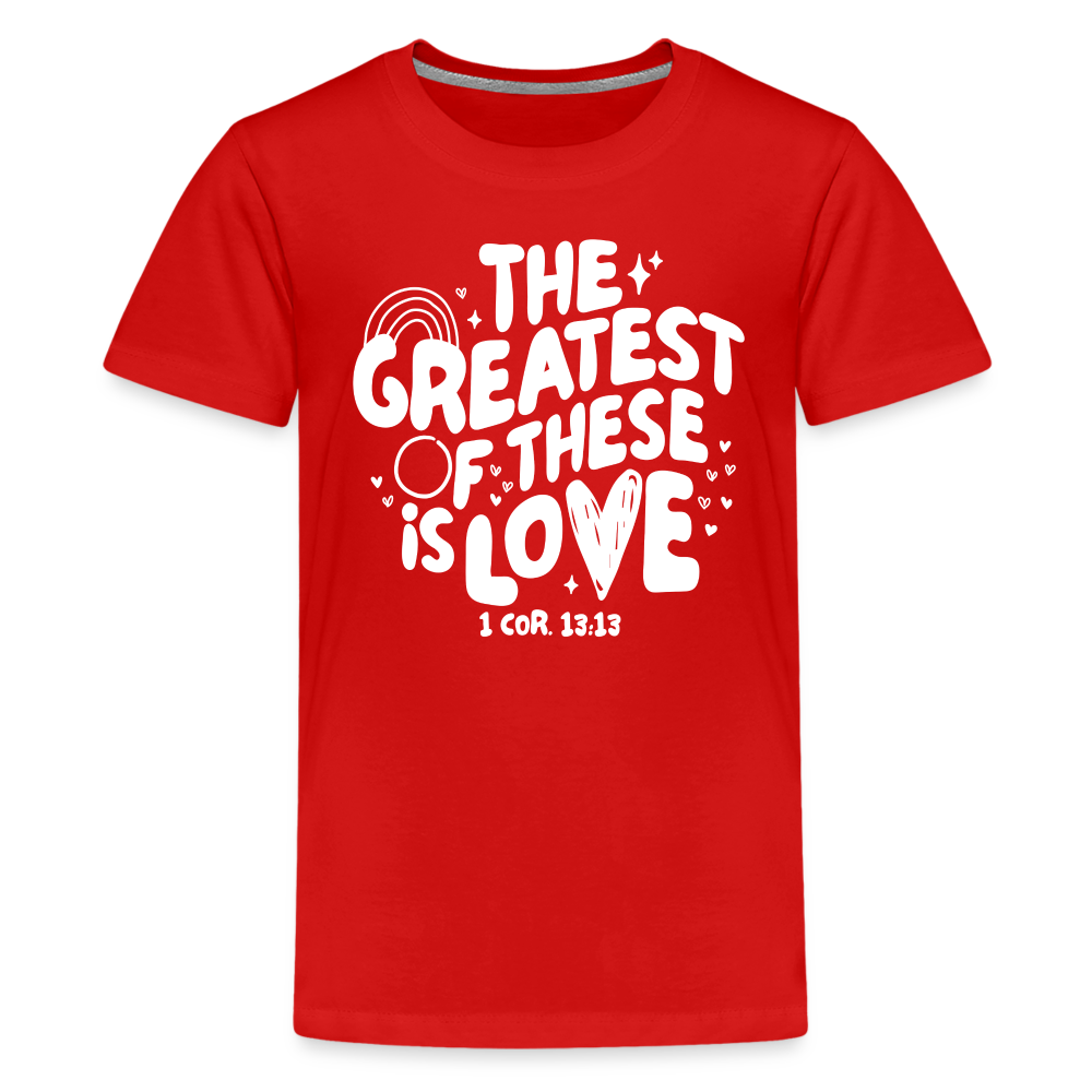 The Greatest of these is Love (W) Kid's T-Shirt - red