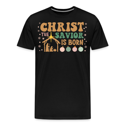 Christ the Savior is Born Christmas Family Men's Premium T-Shirt - black