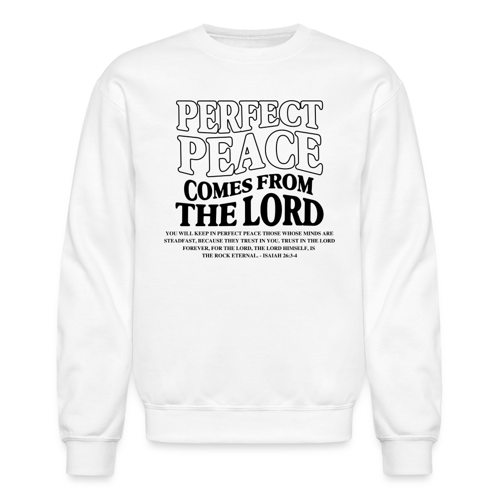 Perfect Peace Comes from the Lord Men's Sweater - white