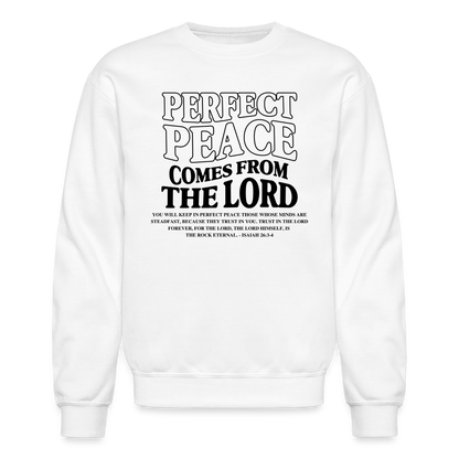 Perfect Peace Comes from the Lord Men's Sweater - white