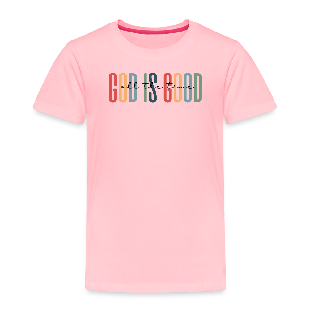 God is Good (Rainbow) Toddler T-Shirt - pink