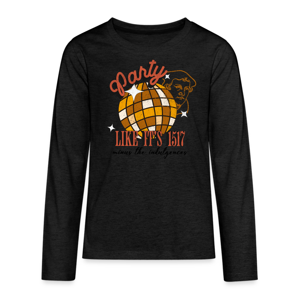 Party Like its 1517 (Color) Reformation Day Kid's Long Sleeve Shirt - charcoal grey