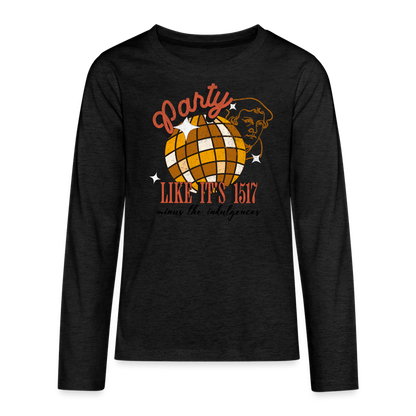 Party Like its 1517 (Color) Reformation Day Kid's Long Sleeve Shirt - charcoal grey