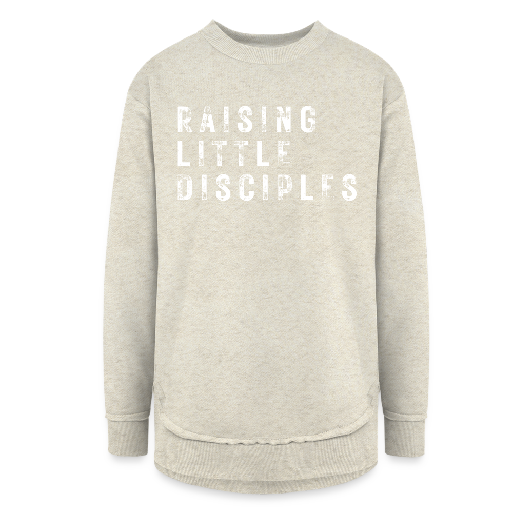 Raising Little Disciples Women's Long Sleeve Weekend Tunic - heather oatmeal