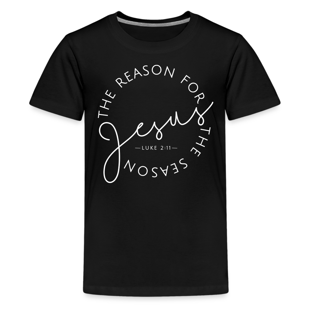 The Reason for the Season (W) Christmas Kids' Premium T-Shirt - black