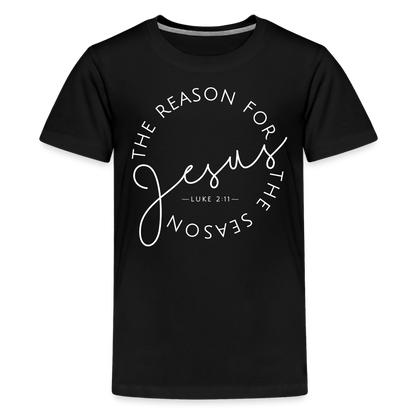 The Reason for the Season (W) Christmas Kids' Premium T-Shirt - black