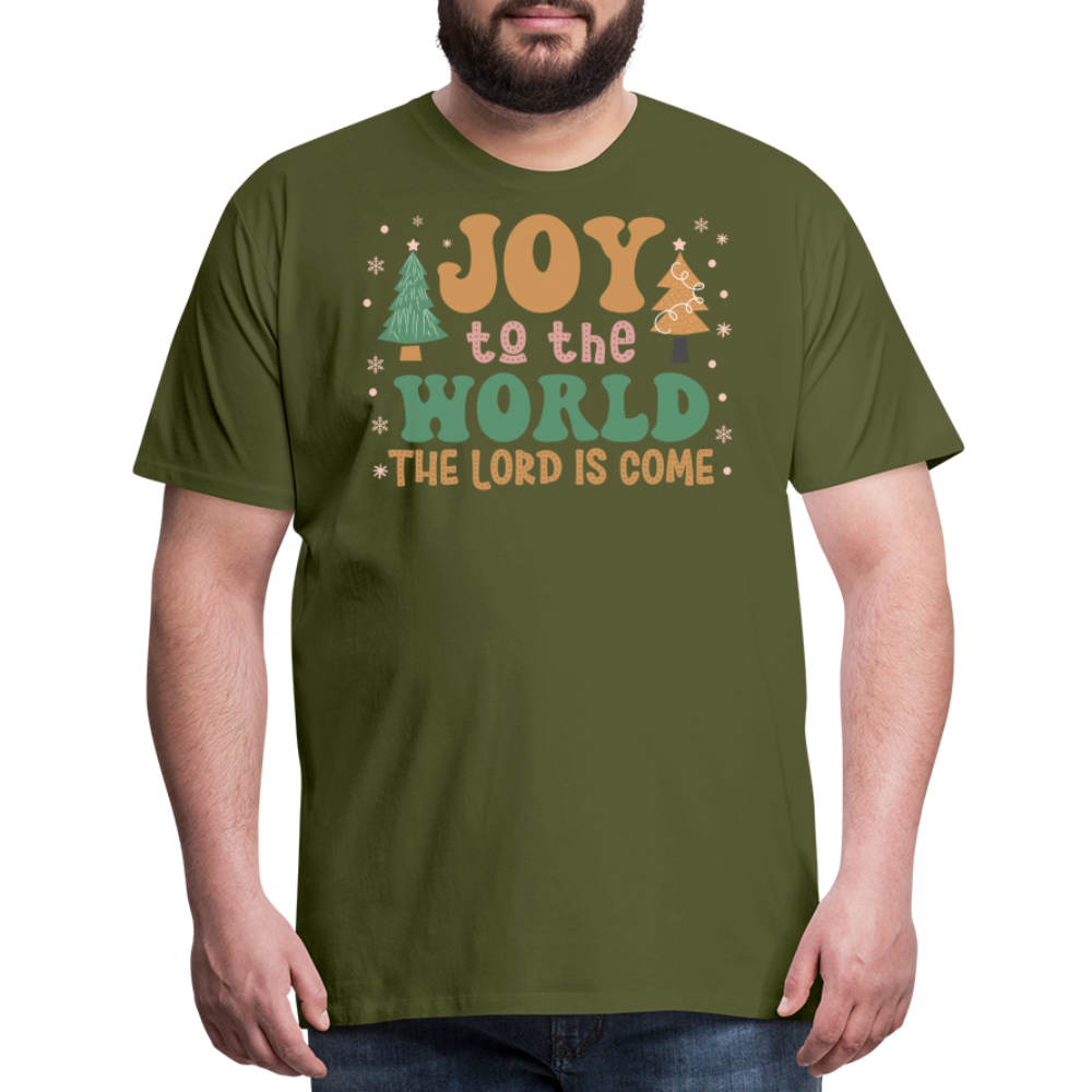 Joy to the World Christmas Family Men's Premium T-Shirt - olive green