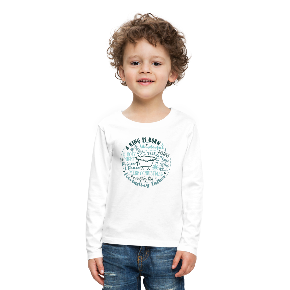 Manger Collage (W) Kid's Long Sleeve Shirt - white