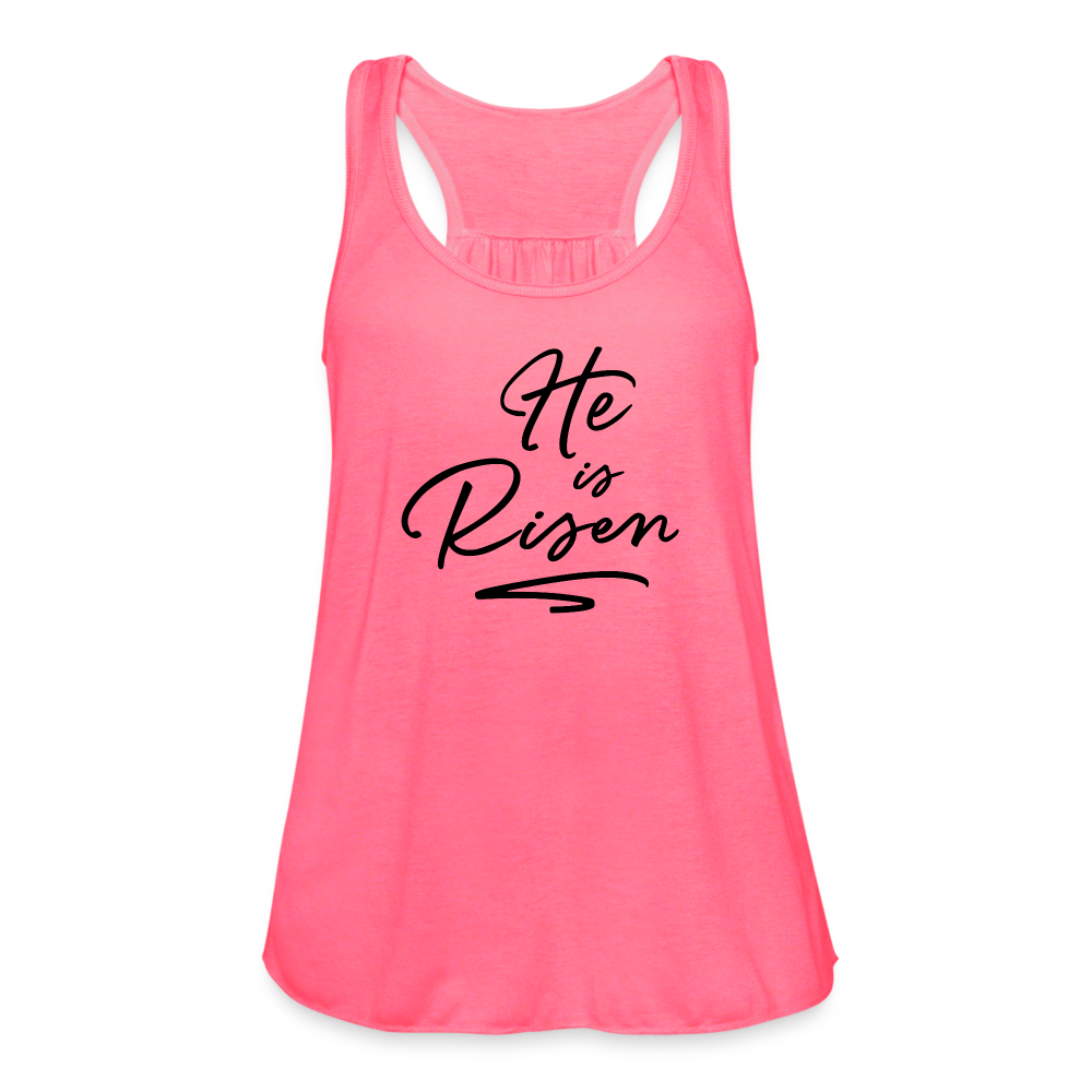 He is Risen Women's Tank - neon pink