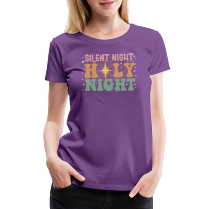 Silent Night Christmas Family Women’s Premium T-Shirt - purple