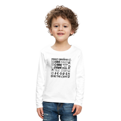 Christmas Collage Kid's Long Sleeve Shirt - white