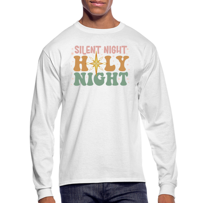 Silent Night Christmas Family Men's Long Sleeve T-Shirt - white