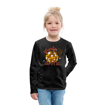 Party Like its 1517 (Color) Reformation Day Kid's Long Sleeve Shirt - charcoal grey