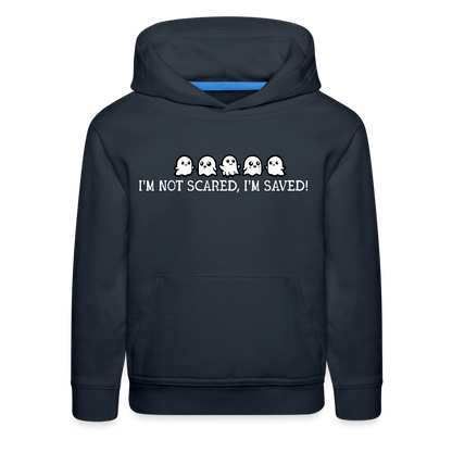 I'm Not Scared I'm Saved (W) Kid's Hoodie - navy