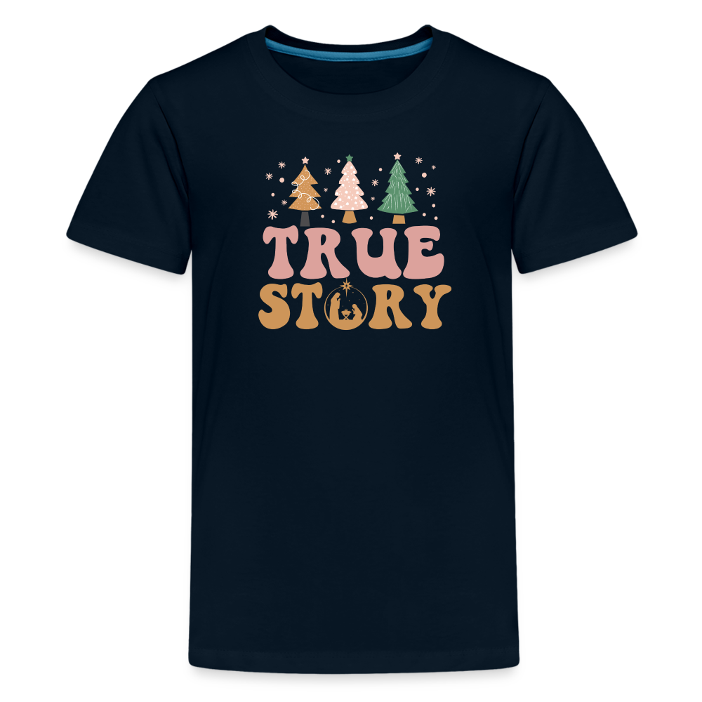 True Story Christmas Family Kids' Premium T-Shirt - deep navy