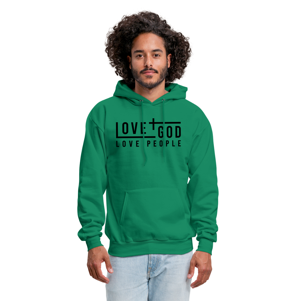 Love God Love People Men's Hoodie - kelly green