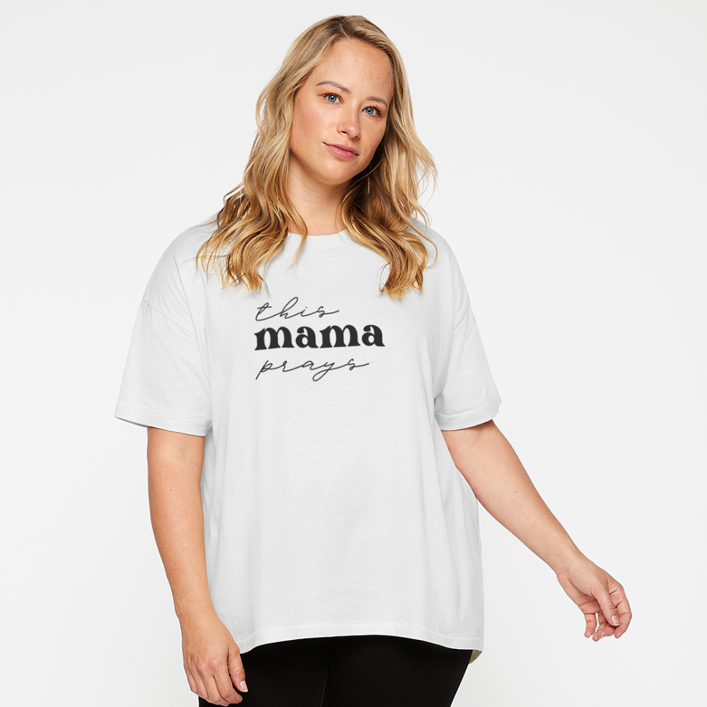 This Mama Prays Women's Hi Lo T-Shirt - white