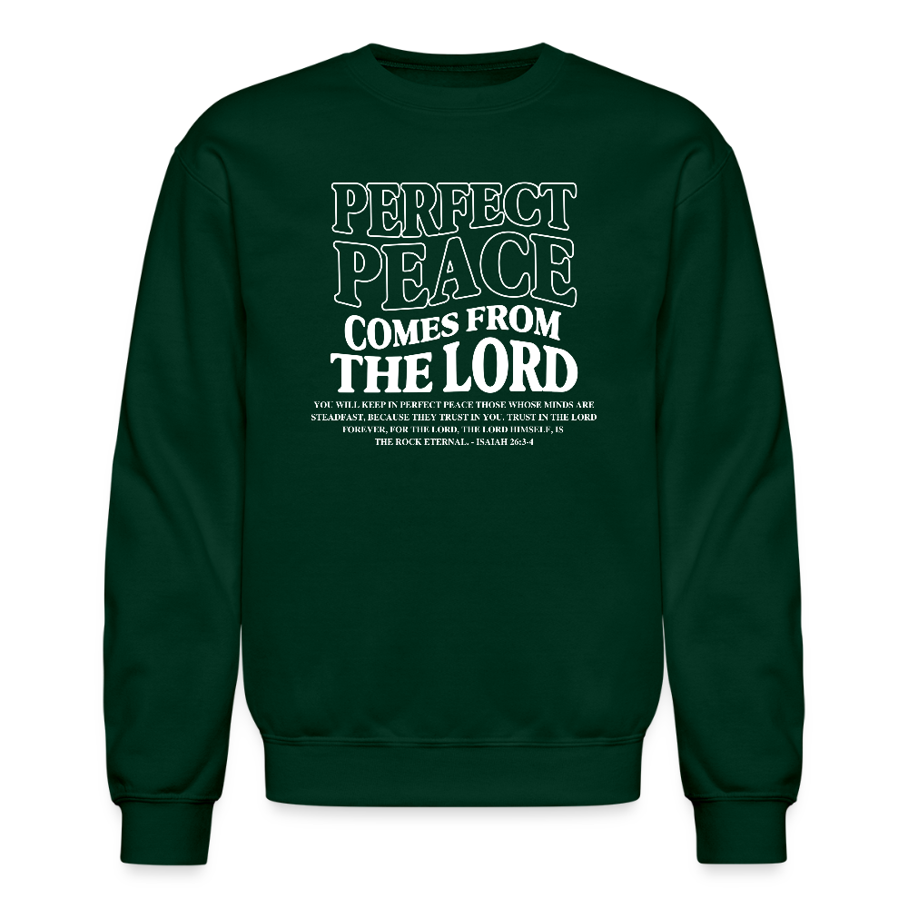 Perfect Peace Comes from the Lord Men's Sweater - forest green