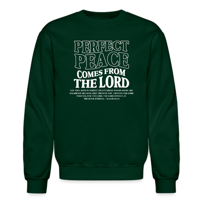 Perfect Peace Comes from the Lord Men's Sweater - forest green