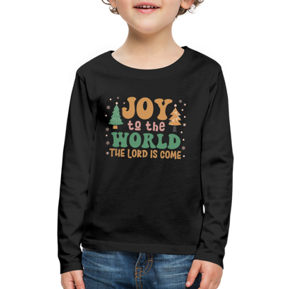 Joy to the World Christmas Family Kids' Premium Long Sleeve T-Shirt - black