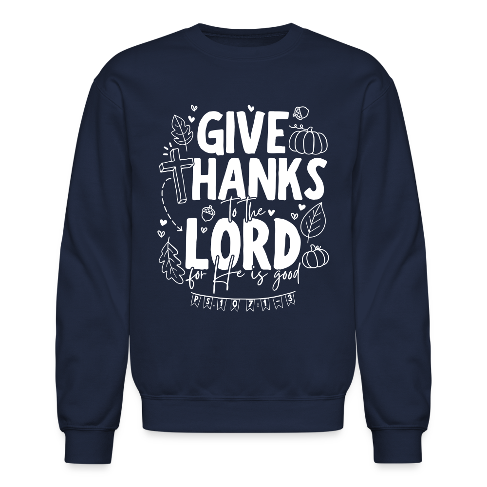 Give Thanks to the Lord (W) Men's Sweater - navy