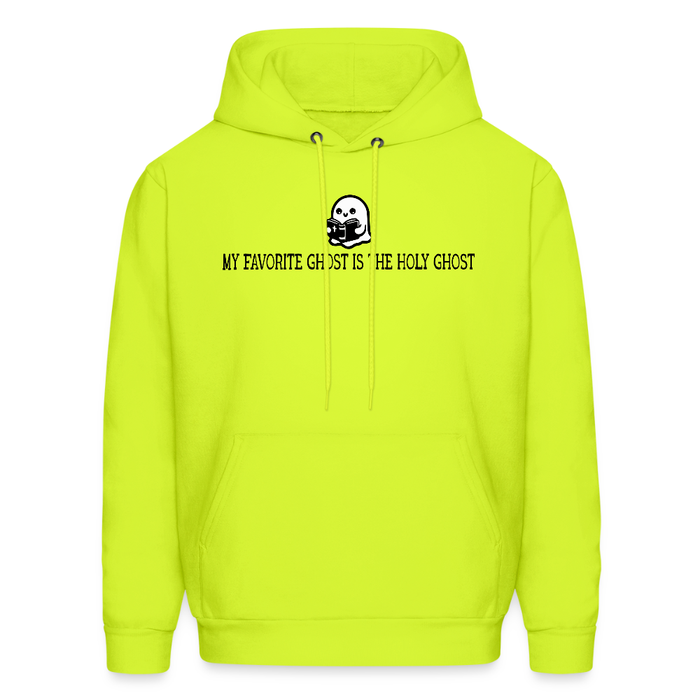 My Favorite Ghost is the Holy Ghost (Bible) Men's Hoodie - safety green