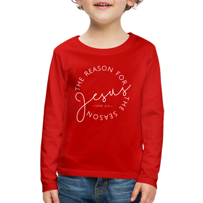 The Reason for the Season Christmas Kids' Premium Long Sleeve T-Shirt - red