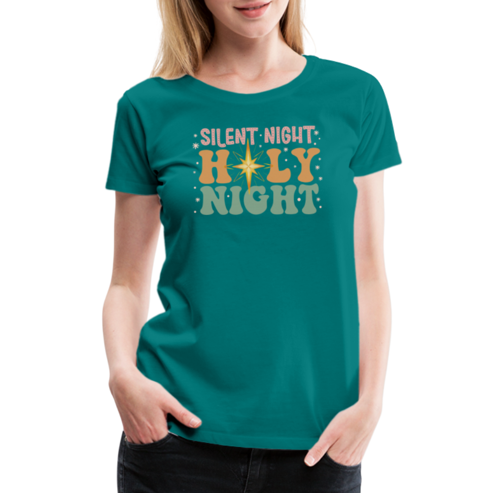 Silent Night Christmas Family Women’s Premium T-Shirt - teal