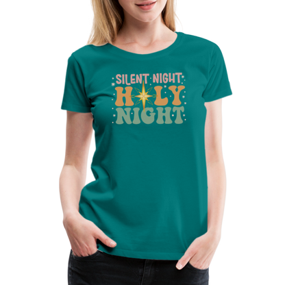 Silent Night Christmas Family Women’s Premium T-Shirt - teal