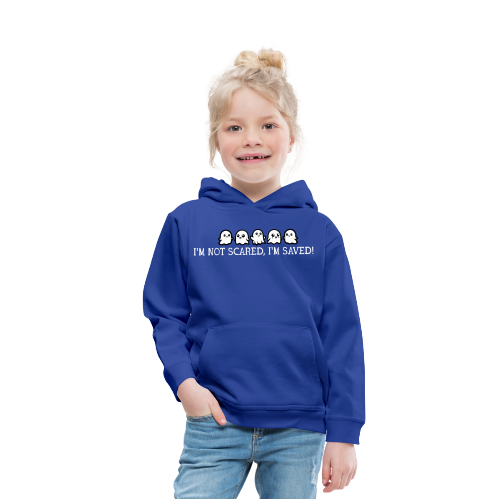 I'm Not Scared I'm Saved (W) Kid's Hoodie - royal blue