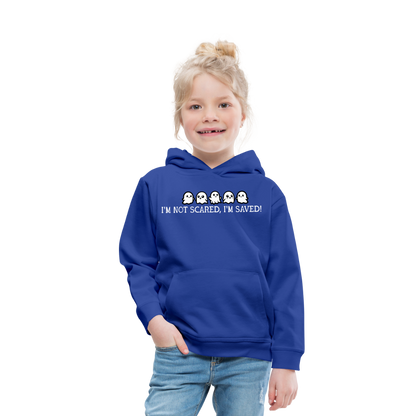 I'm Not Scared I'm Saved (W) Kid's Hoodie - royal blue