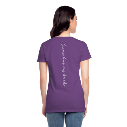 Jesus has My Back Women's T-Shirt - purple