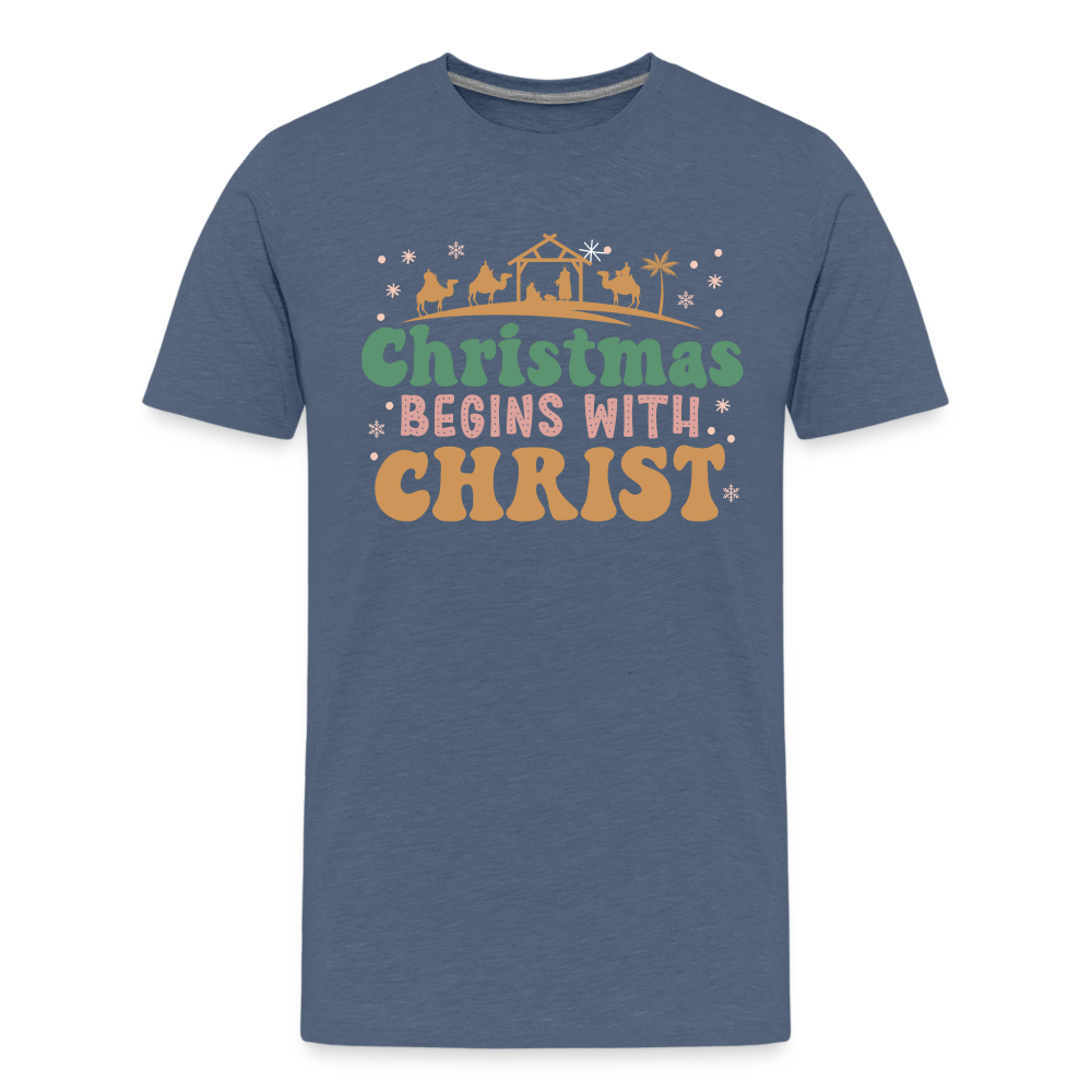 Christmas Begins with Christ Family Kids' Premium T-Shirt - heather blue