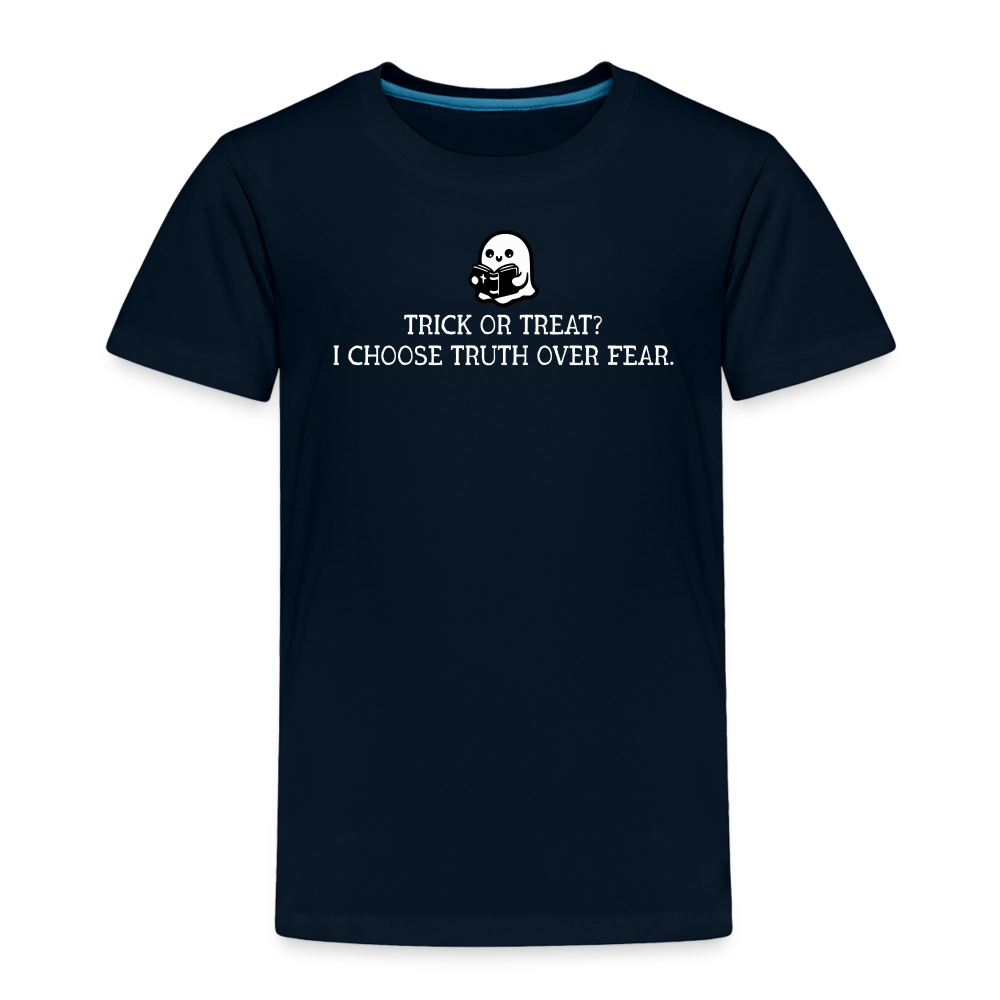 Trick or Treat I Choose Truth (W) Toddler T-Shirt - deep navy