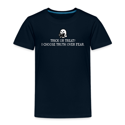 Trick or Treat I Choose Truth (W) Toddler T-Shirt - deep navy