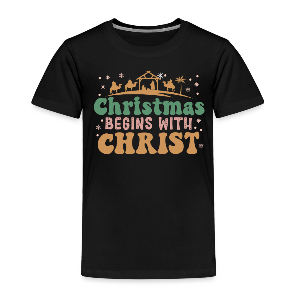 Christmas begins with Christ Family Toddler Premium T-Shirt - black