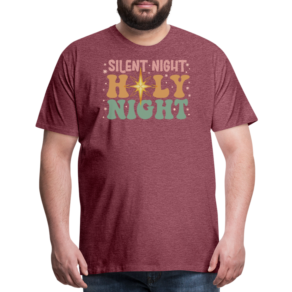 Silent Night Christmas Family Men's Premium T-Shirt - heather burgundy