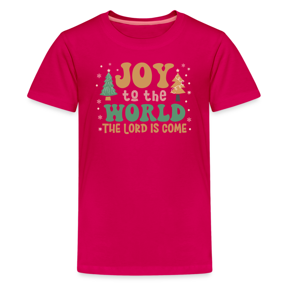 Joy to the World Christmas Family Kids' Premium T-Shirt - dark pink