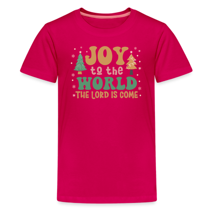 Joy to the World Christmas Family Kids' Premium T-Shirt - dark pink