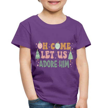 Oh Come Let us Adore Him Christmas Family Toddler Premium T-Shirt - purple