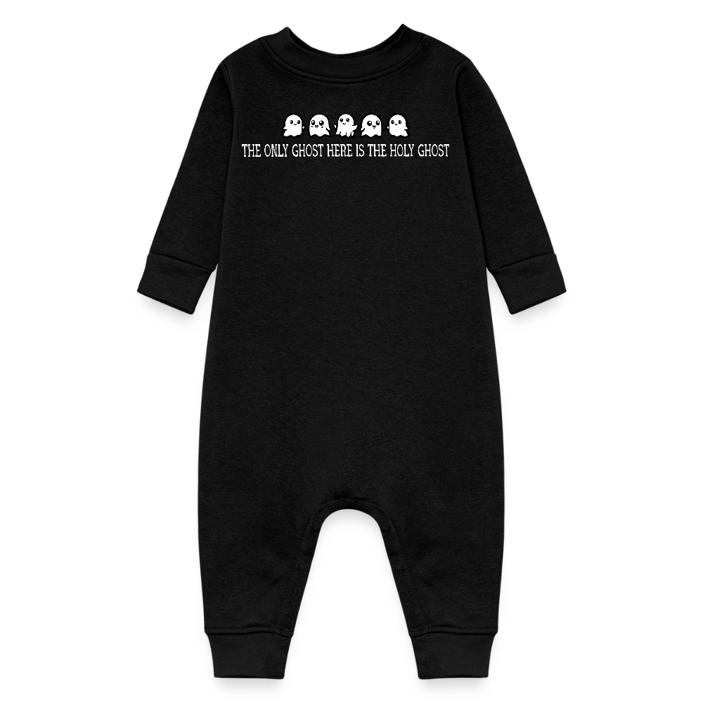 The Only Ghost Here is the Holy Ghost (W) Baby Fleece Bodysuit - black