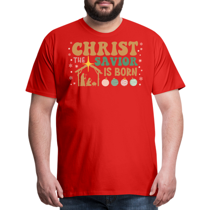 Christ the Savior is Born Christmas Family Men's Premium T-Shirt - red