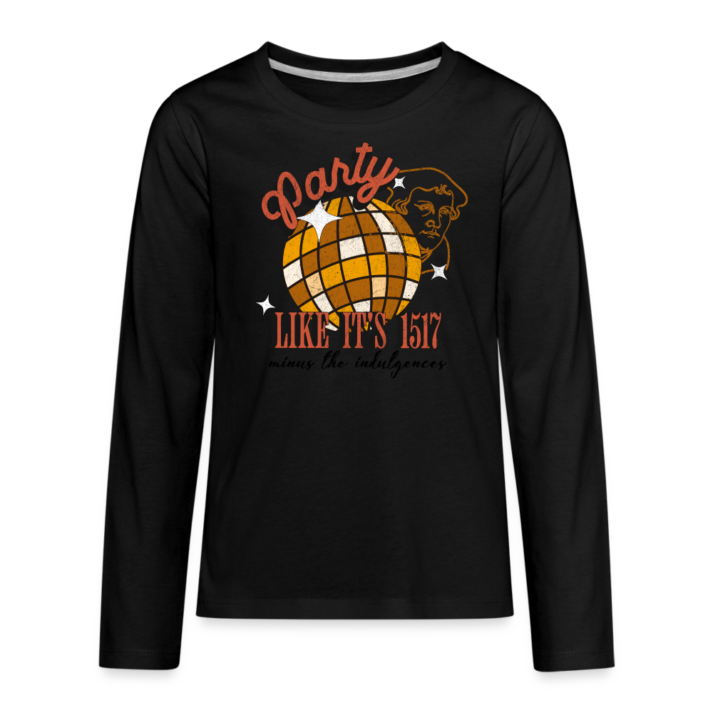 Party Like its 1517 (Color) Reformation Day Kid's Long Sleeve Shirt - black