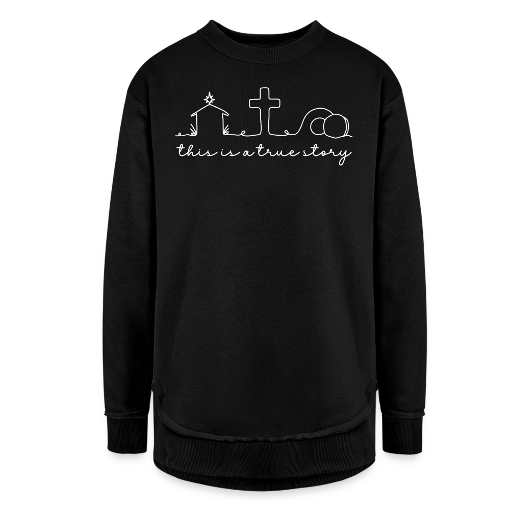 This is a True Story (W) Women's Tunic Sweater - black