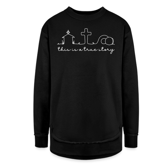 This is a True Story (W) Women's Tunic Sweater - black