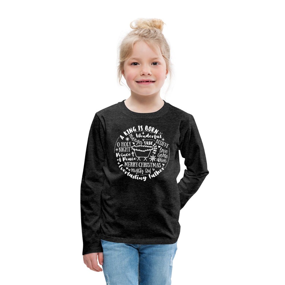 Manger Collage (W) Kid's Long Sleeve Shirt - charcoal grey