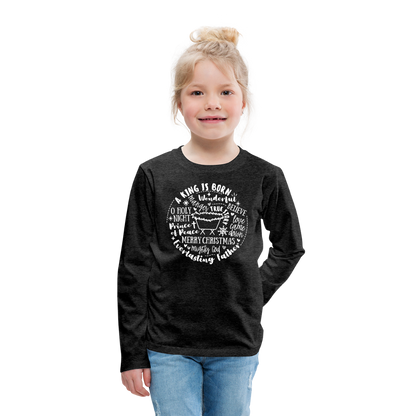 Manger Collage (W) Kid's Long Sleeve Shirt - charcoal grey