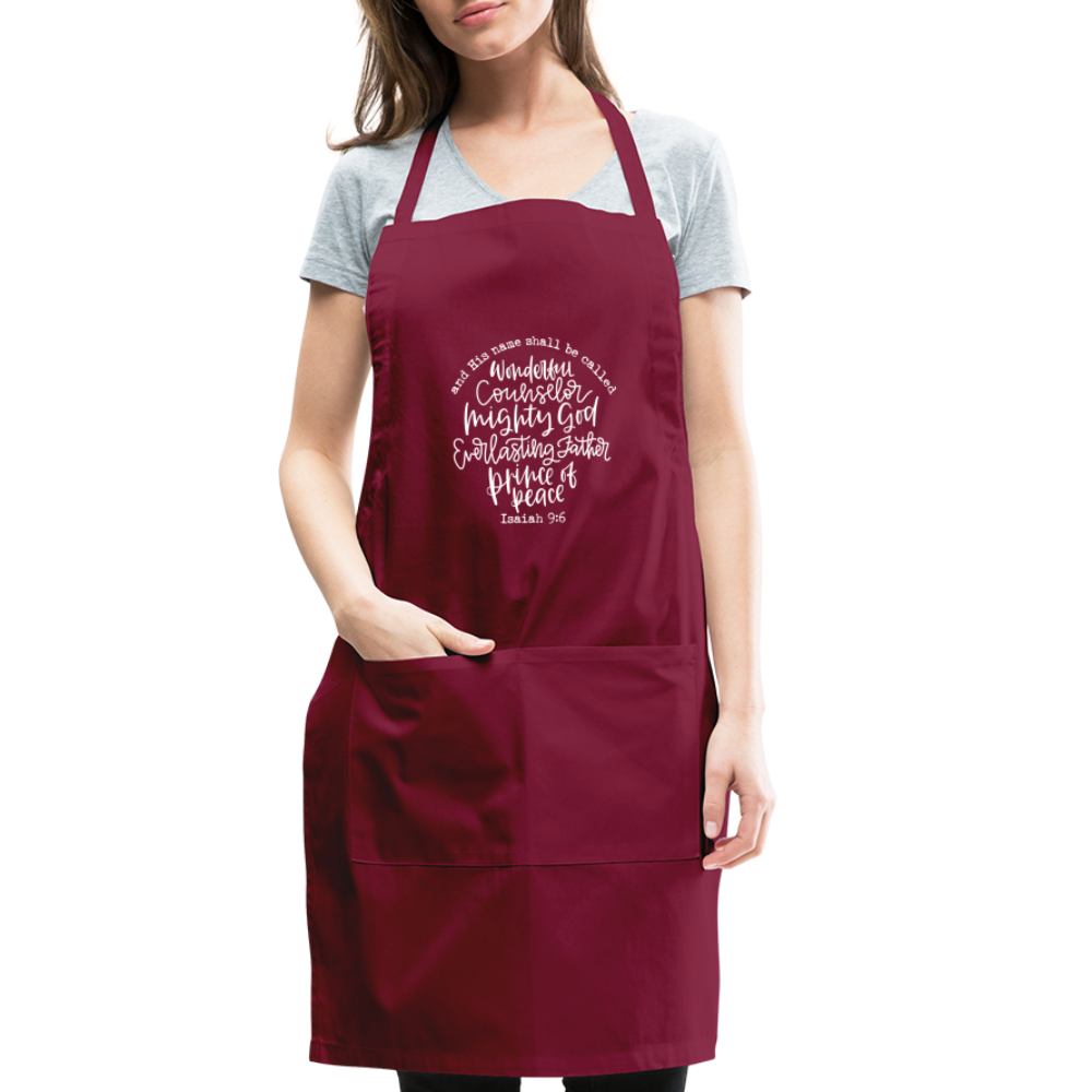 And His Name Shall Be Called Apron - burgundy